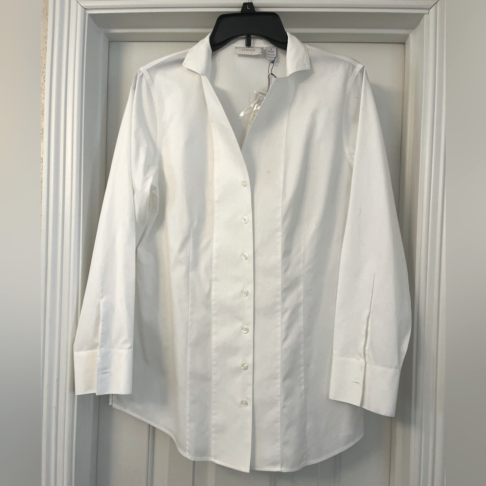 Chicos 100% cotton blouse. New, never worn chicos size 1